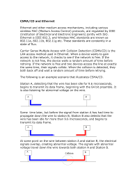 Csma/cd stands for carrier sense multiple access/collision detection, with collision detection being an extension of the csma protocol. Csma Cd And Ethernet Ethernet And Other Medium Access