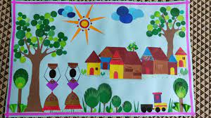 To draw a 3d shape, start by drawing a square in the center of a piece of paper. How To Draw A House Using Shapes How To Make A Scenery With Geometrical Shapes Scenery From Shape Youtube