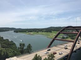 Over looking the bridge, the colorado river/ lake austin, and capital of tx highway (360), even a glims of downtown. Pennybacker Bridge Overlook Trail Hiking Trail West Lake Hills Texas
