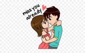 Love Stickers Animated For Whatsapp - Lovely Cute Couple Cartoon Png, Whatsapp Hug Icon - free transparent png images - pngaaa.com