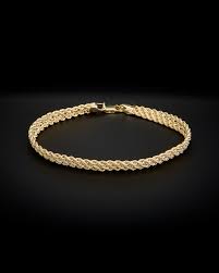 Italian Gold 14k Triple Row Semi Solid Rope Bracelet Shopstyle