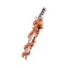Made of fine english pewter. Japanese Copper Dragon Samurai Sword Katana 925 Sterling Etsy Dragon Jewelry Dragon Pendant Biker Jewelry