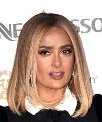 Wakanda forever on july 8, 2022. Salma Hayek Medium Straight Blonde Bob Haircut