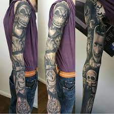 There S Endless Inspiration For A Sleeve When It Comes To The Nightmare Before Christmas Full Sleeve Tattoos Sleeve Tattoos Half And Full Sleeve Tattoos