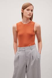 Maybe you would like to learn more about one of these? Cos Wool Rib Knit Vest Top In Orange Lyst