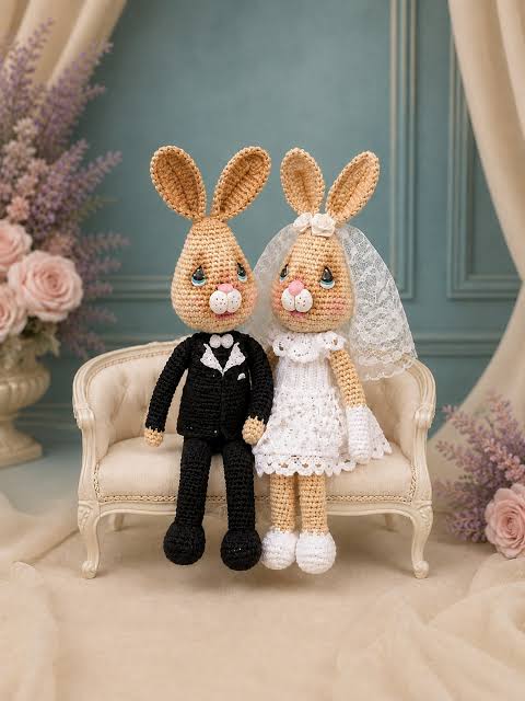 Amigurumi Rabbit Wedding Couple – Crochet PDF Pattern DE/EN | Inspiration