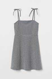 Black And Yellow Jersey Dress Patterned Jersey Dress Black Gingham Checked H M In 2020 Gingham Dress Outfit Jersey Dress Gingham Outfit