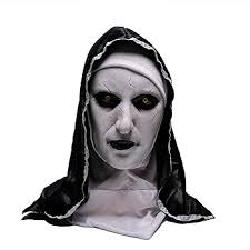 Wellinology Nun Scary Halloween Mask, The Nun Creepiest Latex Full Head  Mask Evil Spirit Demon Gothic Supernatural horror Halloween Party Costume :  Clothing, Shoes & Jewelry