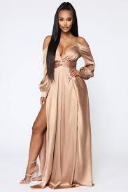 See more ideas about formal attire, dinner party dress, dresses. Mansion Dinner Party Satin Gown Gold Brown Satin Gown Formal Wear Dresses Dinner Gowns