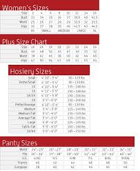 Size Charts Naughty And Nice Lingerie