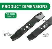 Amazon.com : 942-04125 & 942-04124 Lawn Mower Blade Kit, Compatible with  Cub Cadet/MTD/Troy Bilt 46" Deck, Replacement Blades Fit for LT1045 LT1046  ...