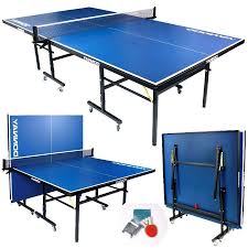 Folding Table Tennis Table Full Size Blue Indoor Outdoor Home Ping Pong Playing Hobby Room Ping Pong Table Table Tennis