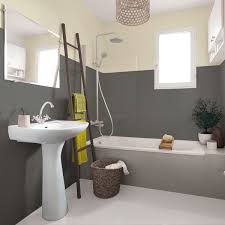 Une Association De Peintures Ideale Pour Une Salle De Bain A L Ambiance Enveloppante Feutree Et Cocooning Retrouv V33 Salle De Bain Salle De Bain Appartement