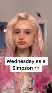 if Wednesday Addams was a simpson 👀 #wednesday #wednesdayaddams  #dancewithmyhands #simpsom #art