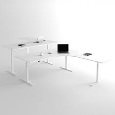 Flügeltür schwarz griff weiß aufgebaute maße: Hohenverstellbarer Eckschreibtisch Weiss Premium Dpj Workspace