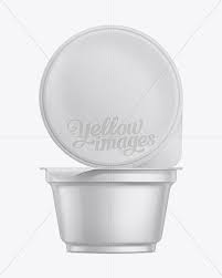 Download 150g Yogurt Cup W Foil Lid Mockup In Cup Bowl Mockups On Yellow Images Object Mockups PSD Mockup Templates