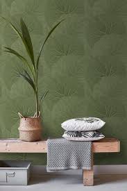 estahome 138995 vliesbehang grote bladeren 53 x 1005 cm vergrijsd olijfgroen groen behang slaapkamer behang ideeen woonkamer behang