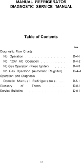 Dometic Dometic Manual Refrigerator Diagnostic Service