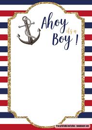 Free Nautical Baby Shower Invitations Templates Drevio Nautical Baby Shower Invitations Nautical Baby Shower Baby Shower Invitation Templates