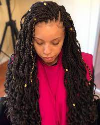 Goddess Box Braids Wave Box Braids With Free Ends Braid In Hair Extensions Braided Hairstyles Hair Styles