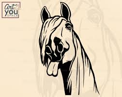 Funny Horse Svg Cricut Farm Animal Vector Clipart Livestock Etsy In 2020 Funny Horse Horse Stencil Horses