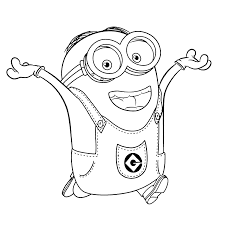 Mewarnai Oyeye Kleurplaat Minion Dave