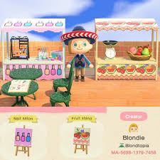 Added Two More Stall Designs To My Custom Designs A Fruit Stand And A Nail Salon Acnhcustomdesigns Animal Crossing Animal Crossing Game New Animal Crossing