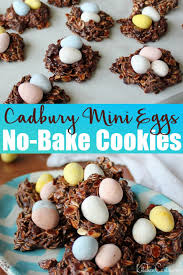 These desserts are way better than whatever the easter bunny put in your basket. Easter No Bake Cookies Chocolate No Bake Cookies Easy Easter Desserts No Bake Cookies