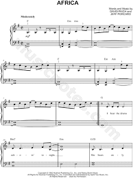 Toto Africa Sheet Music Easy Piano In G Major Download Print Easy Piano Sheet Music Digital Sheet Music