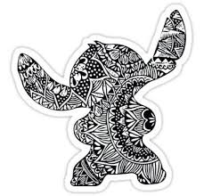 Stitch Zentangle Sticker Stitch Coloring Pages Disney Stitch Tattoo Mandala Coloring Pages