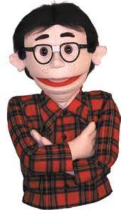 Cartoon character with middle part nerdy. Darwin He S Our Nerd Puppet Character Measures 18 Tall