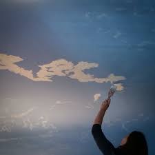 When we decided to paint our bedroom ceiling, we wanted to create something both relaxing and fun. Hand Painted Cloud Ceiling For Living Room In Oakland Ca Sf Bay Murals Signs Logos In Sf Bay Area