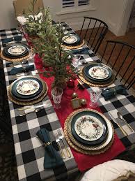 Christmas Tablescape Design By Jlinker2 Of Stamm Black Buffalocheck Holidaytable Christmas Dining Table Christmas Table Decorations Plaid Christmas Decor