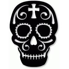 Hand drawn sugar skull on white background. Silhouette Design Store Cross Sugar Skull Skull Stencil Sugar Skull Stencil Skull Silhouette