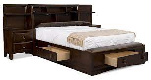 Bella Queen Pier Bookcase Storage Bed The Brick Bed Beds Bed Frames Storage Bed