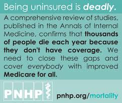 Most uninsured people have at least one worker in the family. Lack Of Health Insurance And U S Mortality Pnhp