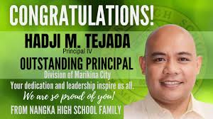 Your commendable and selfless commitment to the cause of education brought  prestige to Nangka High School. We are beaming with pride! Congratulations!  ✨