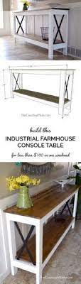 Industrial Farmhouse Console Table Free Building Plans Farmhouse Console Table Furniture Diy Furniture Plans