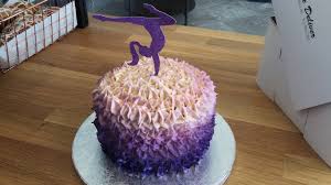 Decorations around sides of cake are done w/bc frosting b/c of cake crisis. Ombre Gymnastics Cake Youtube