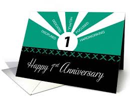 Business 1st Year Employee Anniversary Green Black Card 1380724 Employee Anniversary Cards Business Anniversary Ideas Work Anniversary