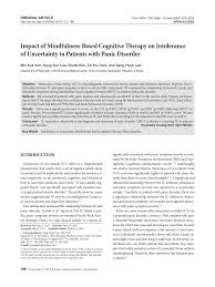 PDF) Impact of Mindfulness-Based Cognitive Therapy