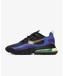 Nike Air Max 270 React Black Deep Royal Blue Royal University Gold Trainers Nike Air Max Cheap Nike Air Max Nike Air