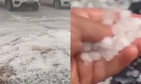Temporal deixa ruas de cidades do Sul de Minas cobertas de gelo