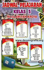 Desain Jadwal Pelajaran Menarik Kreatif Keren Cdr Sekolah Desain Brosur Pendidikan
