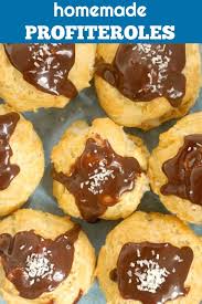 Easy Profiteroles Recipe With Vanilla Cream Filling And Topped With Chocolate Sauce In 2020 Profiteroles Recipe Chocolate Peanut Butter Recipes Cream Puffs Recipe Easy