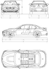 Bmw M4 Blueprint Bmw M4 Car Drawings Bmw M4 Cabrio