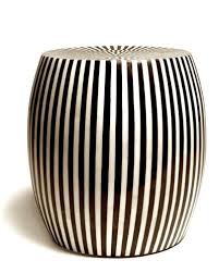 Black And White Striped Vanity Chair Janson Striped Black And Ivory Stool Via Adore Magazine Ceramic Stool Entry Table Decor Stool