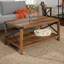 Walker Edison Rustic Rectangular Coffee Table Coffee Table Coffee Table Farmhouse Rustic Square Coffee Table