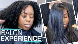 Looking for the best hair salon in houston? Silk Press On My Natural Hair For The First Time Salon Visit Youtube