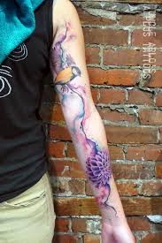 Gallery of watercolor style tattoos that can be filtered by subject, body part and size. Watercolour Y Sparrow And Dahlia Arlin French Uncle Arlo S A Plus Tattoos Vancouver Bc Tattoos French Tattoo Gorgeous Tattoos